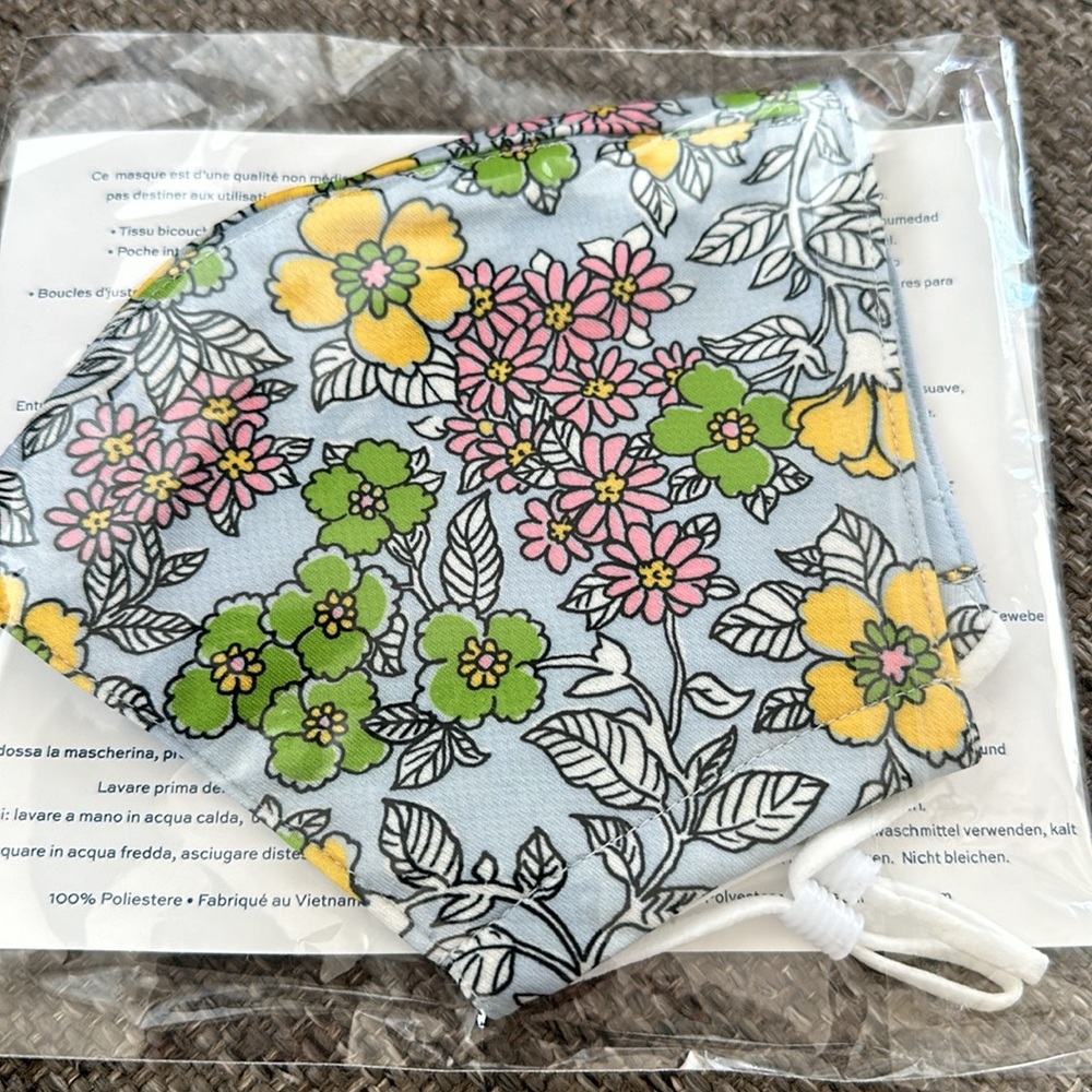 Tory Burch Floral Print Reusable Face Mask NWT